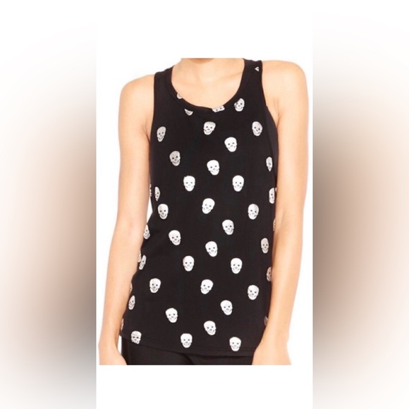 Terez Tops - Black Skull Print Tank Top